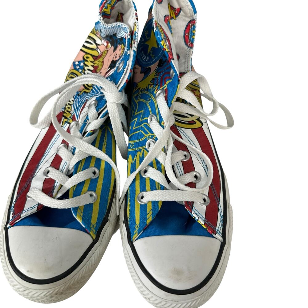 Converse All Star High Top Tennis Shoes Wonder Woman Size 8 DC Comics Rare - Picture 4 of 6